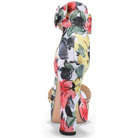 🌼Floral Yellow Platform Chunky Heels🌼 - Picture 2 of 3